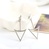 Minimalist Triangle Bar Peek a Boo Earrings